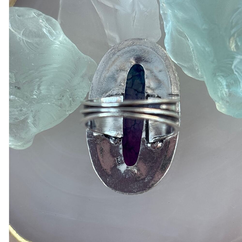 925 Sterling Rainbow Quartz Ring Size 7 - Picture 5 of 5